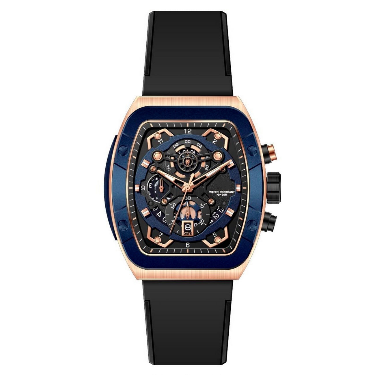 Reloj G-force Original H3994g Cronografo Negro Ros+ Estuche